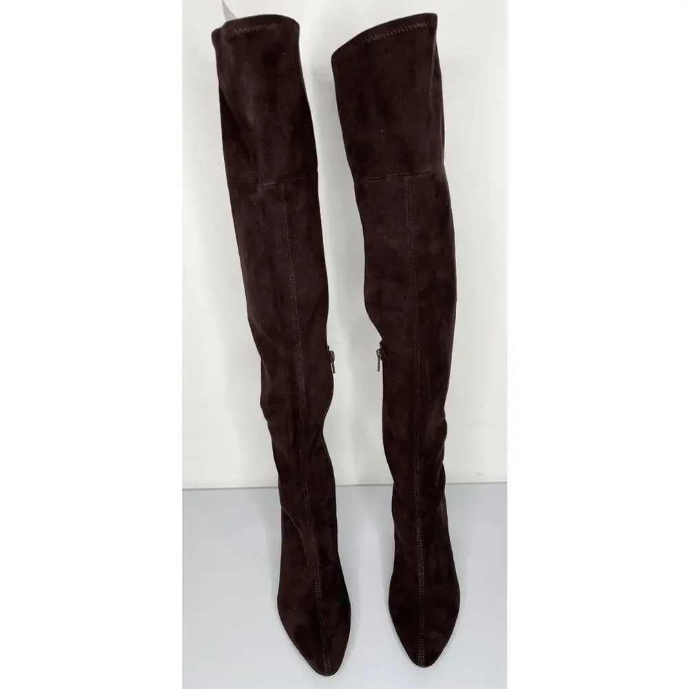 Jeffrey Campbell Parisah Brown Faux Suede Over the Knee Boot Women’s Size 6